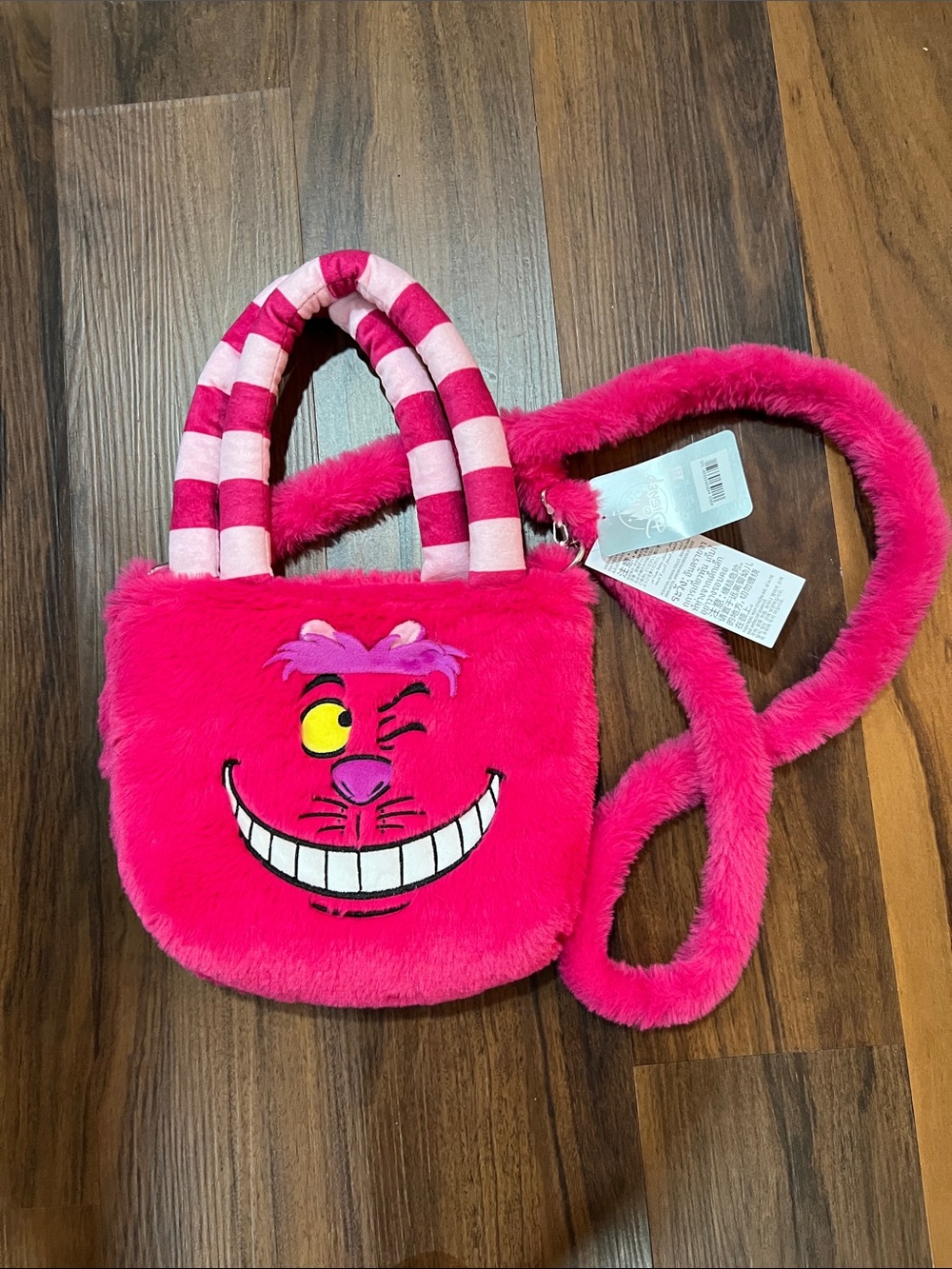 Disney Pink Cheshire Crossbody Plush Bag